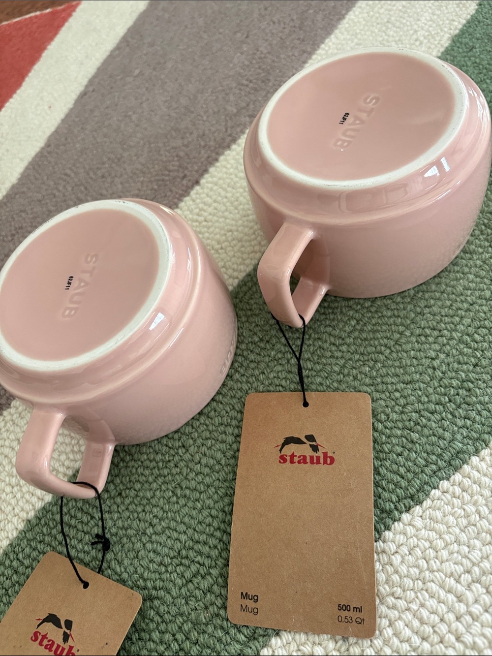 NWT Staub Stackable 17 oz Mugs Light Pink- Set of 2 - Picture 5 of 10